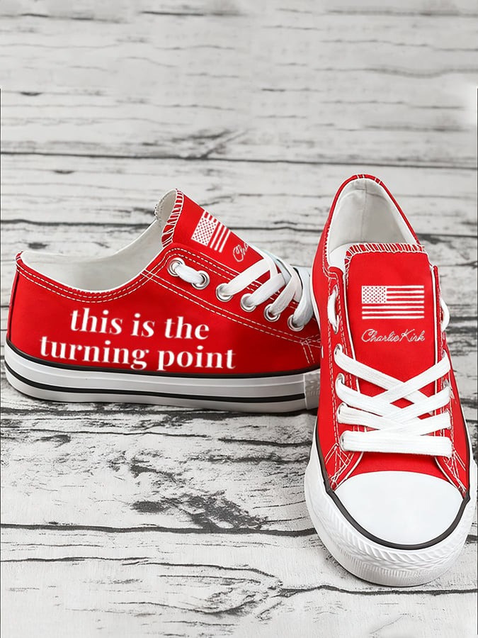Charlie Kirk Merch This Is The Turning Pointn Print Furred Canvas Shoes 2 Gifts For Patriots Charlie Kirk Merch This Is The Turning Pointn Print Furred Canvas Shoes 2 Gifts For Patriots