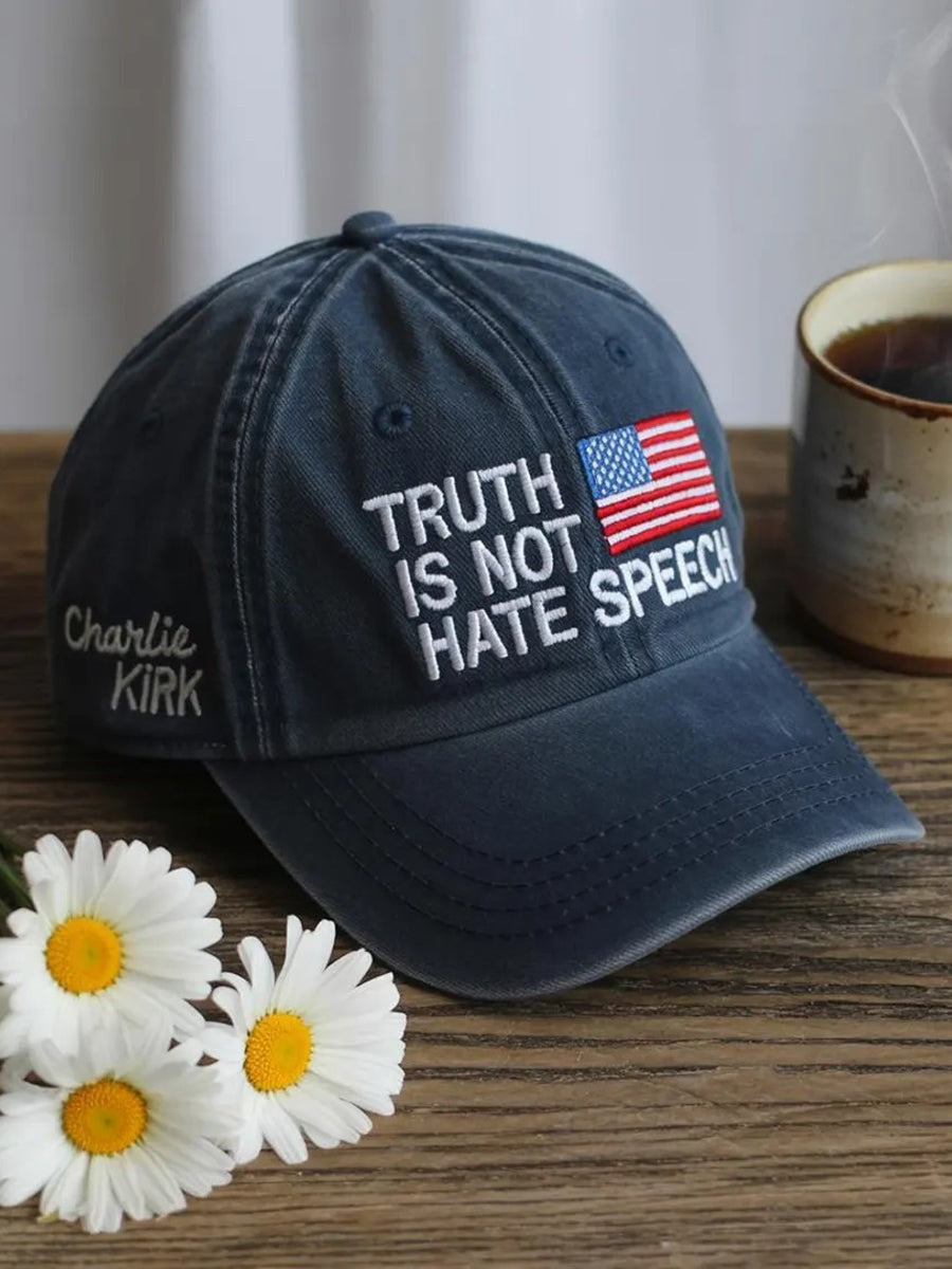 Charlie Kirk Merch Truth Is Not Hate Speech Hat Embroidered RIP Charlie Kirk Hat Gifts Charlie Kirk Merch Truth Is Not Hate Speech Hat Embroidered RIP Charlie Kirk Hat Gifts