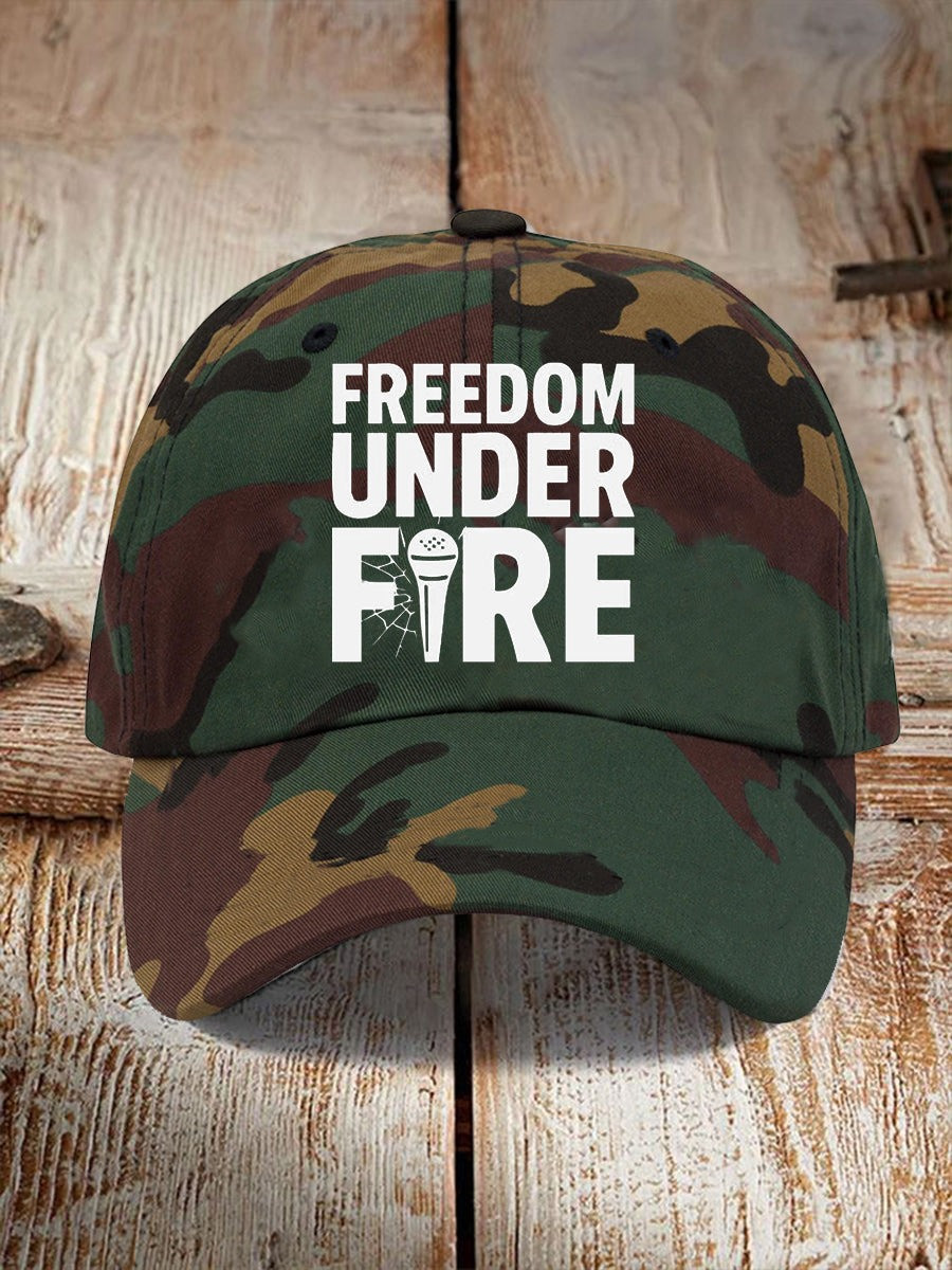 Charlie Kirk Merch Unisex Freedom Under Fire Print Hat Gifts For Patriots Charlie Kirk Merch Unisex Freedom Under Fire Print Hat Gifts For Patriots