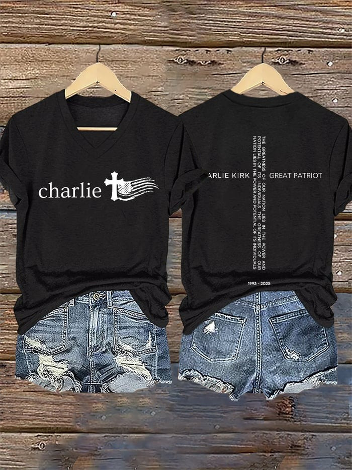 Charlie Kirk Merch V-Neck Shirt Faith Flag Cross The Greatness Of Our Nation Lies In The Power And Potential Of Its Individuals Shirt Patriots Gifts Charlie Kirk Merch V-Neck Shirt Faith Flag Cross The Greatness Of Our Nation Lies In The Power And Potential Of Its Individuals Shirt Patriots Gifts