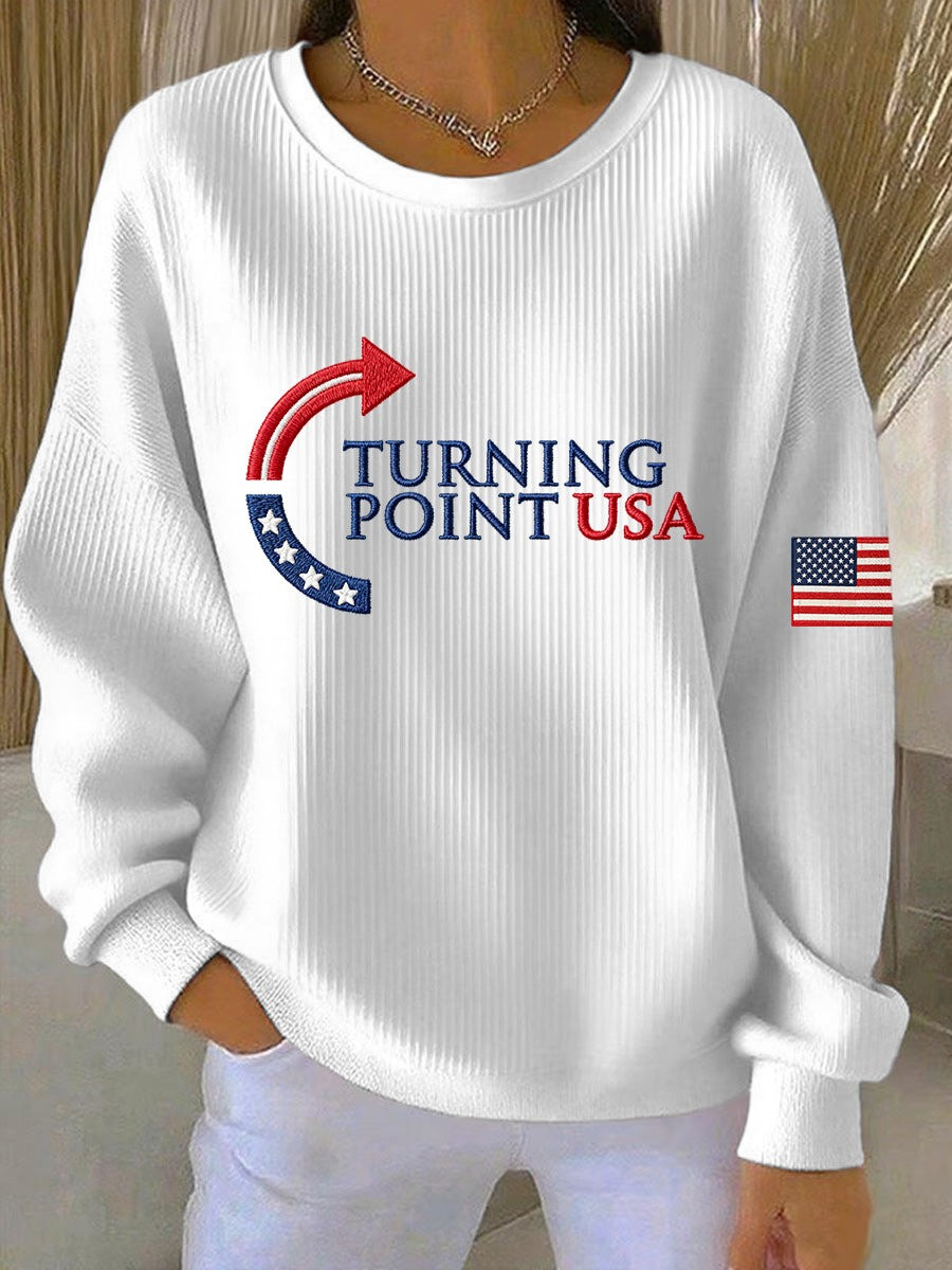 Charlie Kirk Merch Women's Charlie Kirk Turning Point USA Trump Commemorative Sweatshirt Gifts For Patriots Charlie Kirk Merch Women's Charlie Kirk Turning Point USA Trump Commemorative Sweatshirt Gifts For Patriots