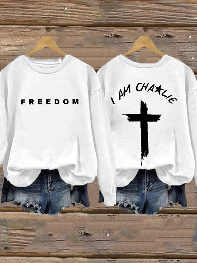 Charlie Kirk Merch Women's Freedom American Flag Print Waffle Hoodie Gifts For Patriots Charlie Kirk Merch Women's Freedom American Flag Print Waffle Hoodie Gifts For Patriots