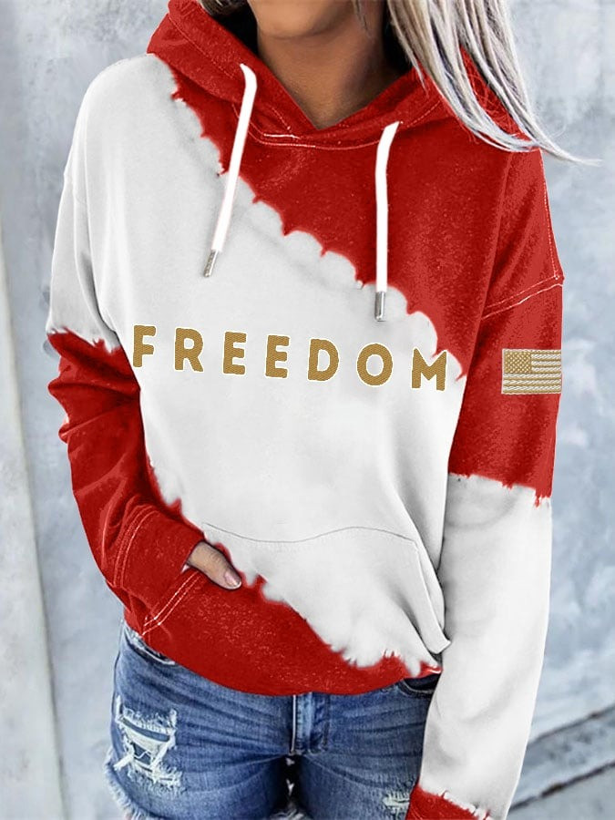 Charlie Kirk Merch Women's Retro Freedom Print Hoodie Gifts For Patriots Charlie Kirk Merch Women's Retro Freedom Print Hoodie Gifts For Patriots