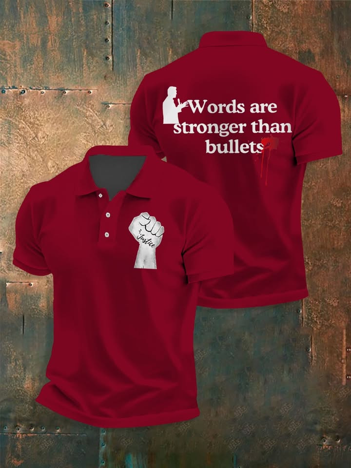 Charlie Kirk Polo Shirt Words Are Stronger Than Bullets Polo Charlie Kirk Shirt Charlie Kirk Polo Shirt Words Are Stronger Than Bullets Polo Charlie Kirk Shirt
