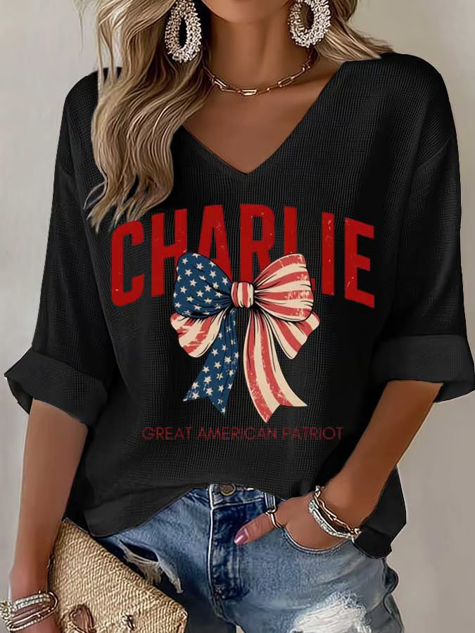 Charlie Kirk Shooters Shirt Great American Patriot V-neck Long Sleeve T-Shirt Charlie Kirk Merch Charlie Kirk Shooters Shirt Great American Patriot V-neck Long Sleeve T-Shirt Charlie Kirk Merch
