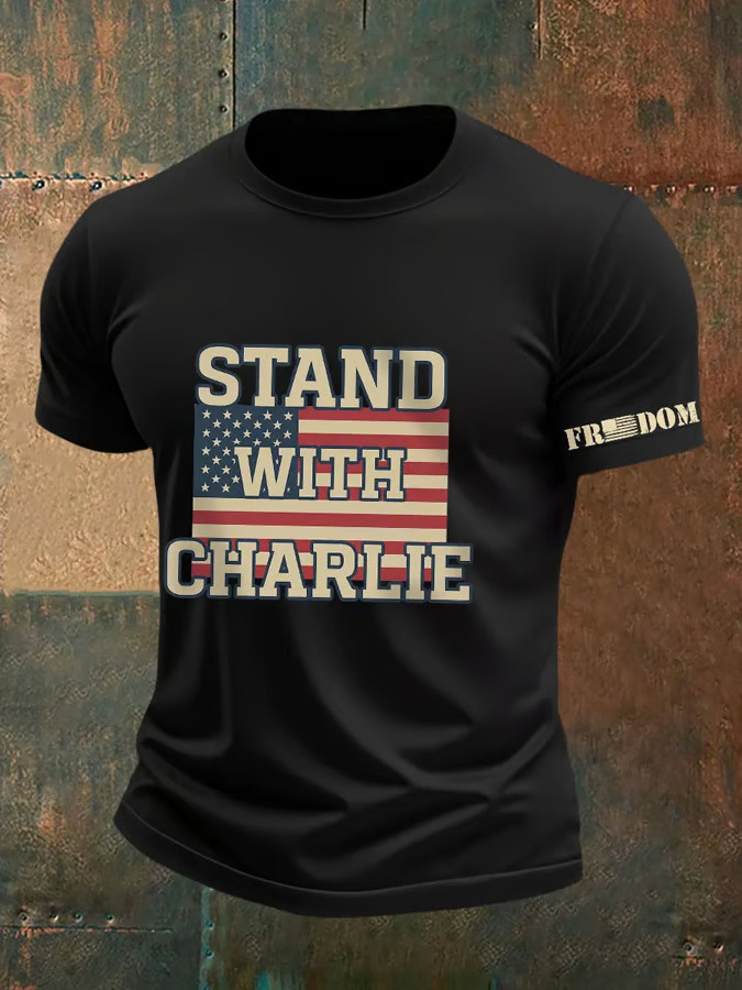 Charlie Kirk Shooters Shirt Men's Pray For Truth Pray For America T-shirt Stand With Charlie Charlie Kirk Shooters Shirt Men's Pray For Truth Pray For America T-shirt Stand With Charlie