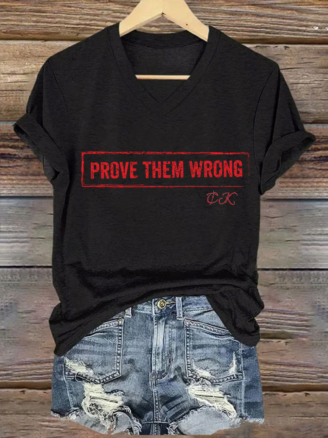 Charlie Kirk Shooters Shirt Prove Them Wrong V-neck T-Shirt For Women's Charlie Kirk Merch Charlie Kirk Shooters Shirt Prove Them Wrong V-neck T-Shirt For Women's Charlie Kirk Merch