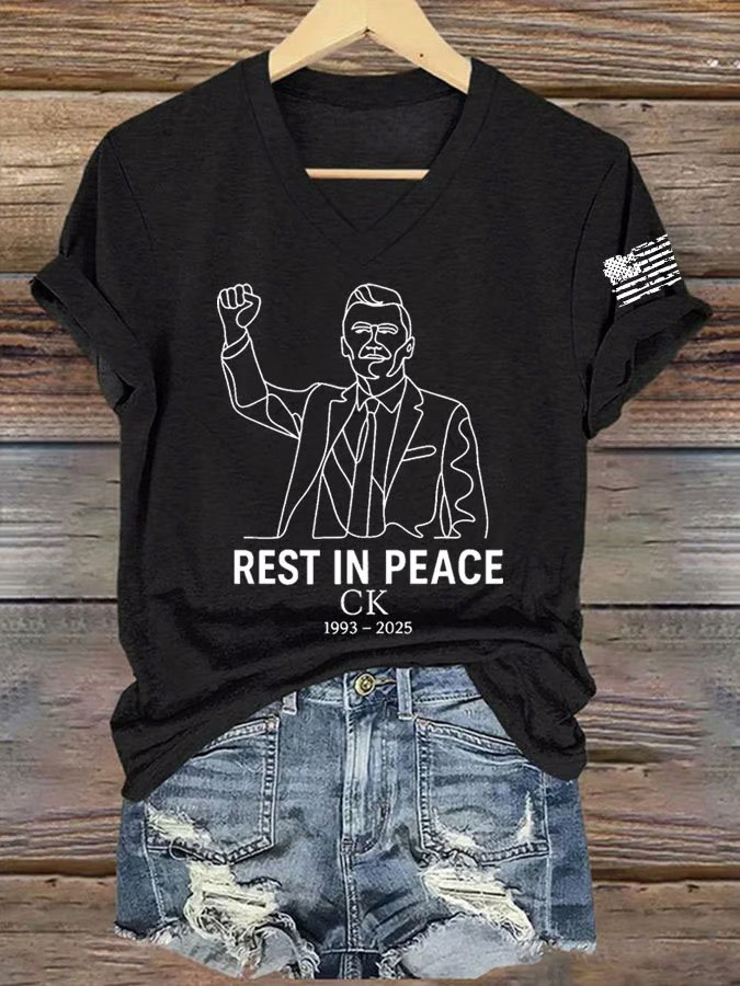 Charlie Kirk Shooters Shirt Rest In Peace Charlie Kirk V-neck T-Shirt Patriotic Gifts For Mom Charlie Kirk Shooters Shirt Rest In Peace Charlie Kirk V-neck T-Shirt Patriotic Gifts For Mom