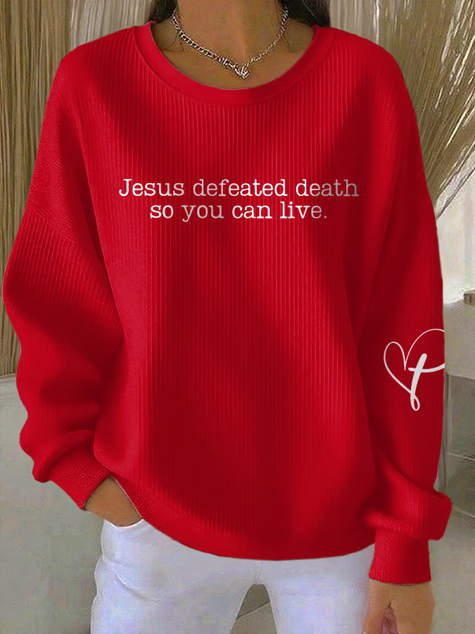 Charlie Kirk Shooters Sweatshirt Red Jesus Defeated Death So You Can Live Sweatshirt Charlie Kirk Shooters Sweatshirt Red Jesus Defeated Death So You Can Live Sweatshirt