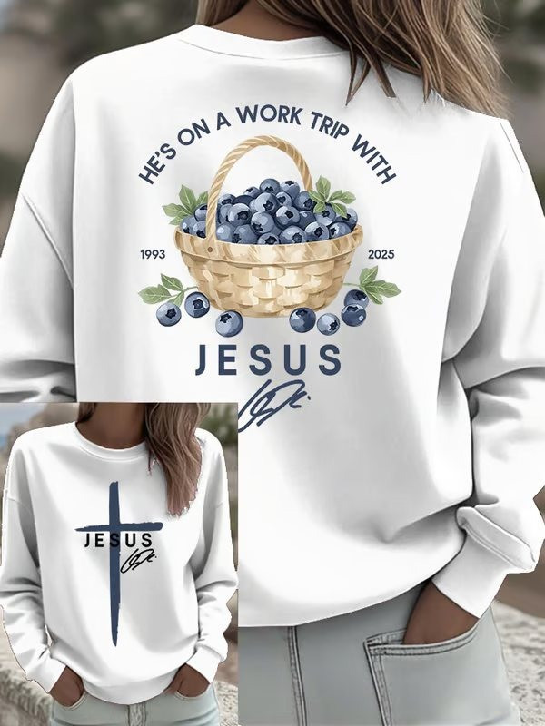 Charlie Kirk Sweatshirt He's On A Work Trip With Jesus Sweatshirt Patriotic Gifts For Her Charlie Kirk Sweatshirt He's On A Work Trip With Jesus Sweatshirt Patriotic Gifts For Her