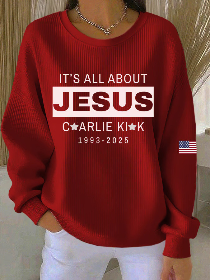 Charlie Kirk Sweatshirt It's All About Jesus Sweatshirt Charlie Kirk Shooters Merch Charlie Kirk Sweatshirt It's All About Jesus Sweatshirt Charlie Kirk Shooters Merch