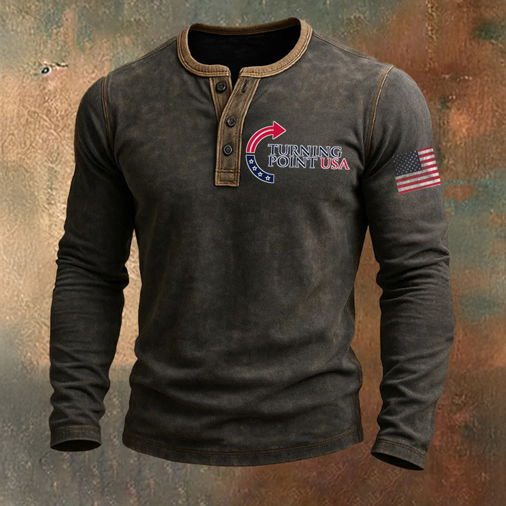 Charlie Kirk Turning Point USA Button Long Sleeve Shirt Charlie Kirk Memorial Clothing Charlie Kirk Turning Point USA Button Long Sleeve Shirt Charlie Kirk Memorial Clothing