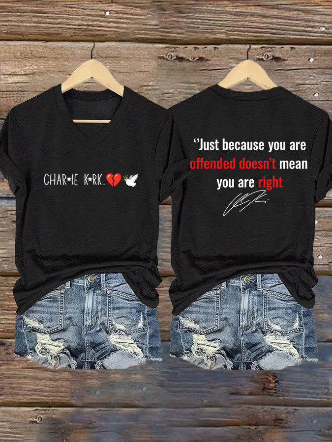 Charlie Kirk V-neck Shirt Kirk Shooters Shirt Gifts For Trump Lovers Charlie Kirk V-neck Shirt Kirk Shooters Shirt Gifts For Trump Lovers