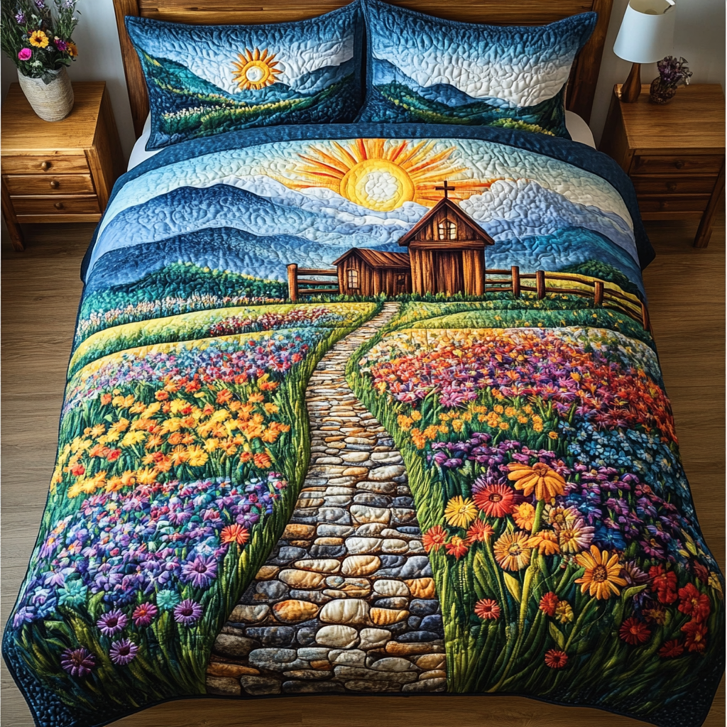Charming Church Quilted Bedding Set Duvet Cover Merch Good Family Xmas Gifts Charming Church Quilted Bedding Set Duvet Cover Merch Good Family Xmas Gifts