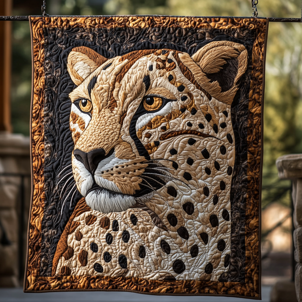 Cheetah Charm Quilted Blanket Cute Throw Blanket Christmas Cat Lover Gifts For Her Cheetah Charm Quilted Blanket Cute Throw Blanket Christmas Cat Lover Gifts For Her