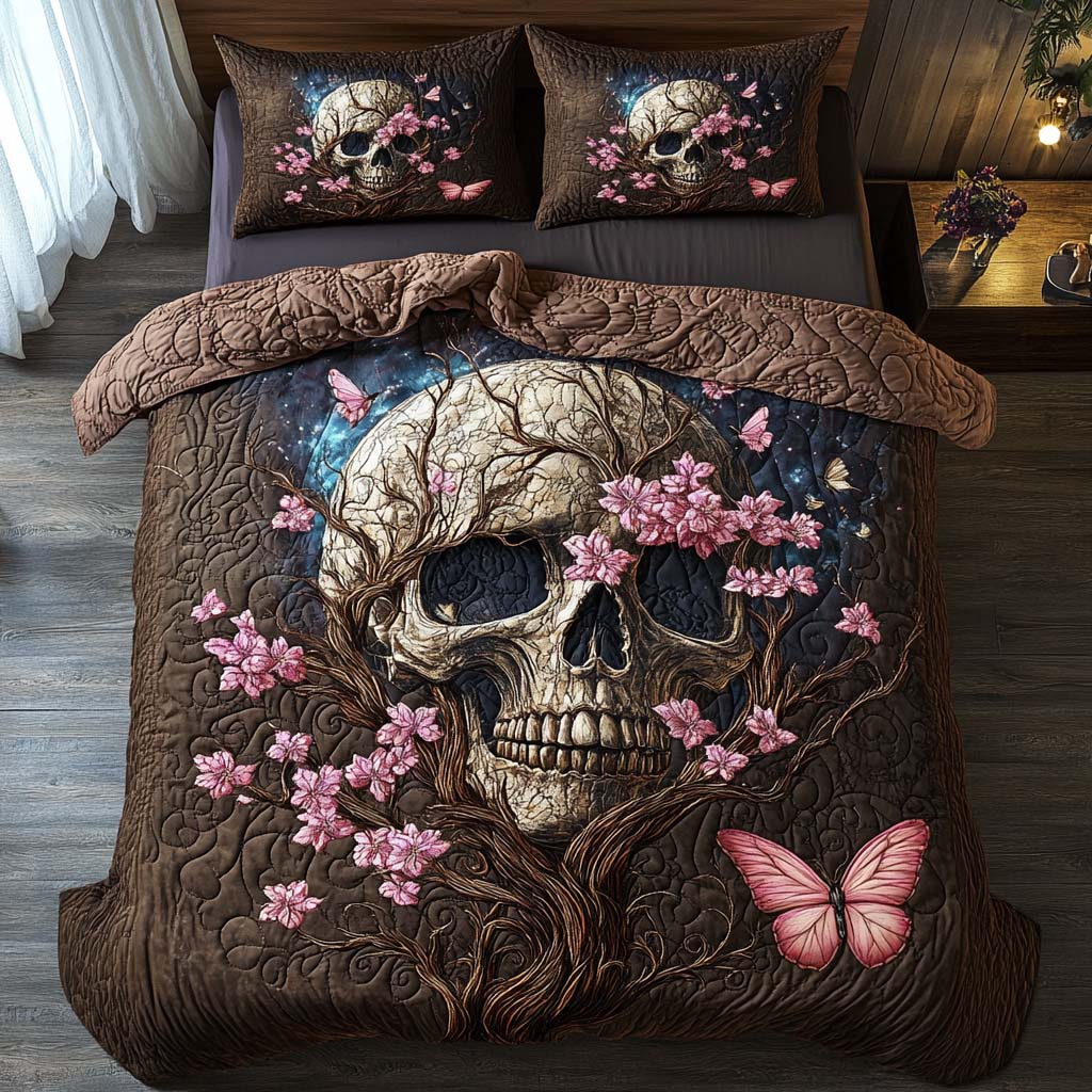 Cherry Skull Spirit Quilted Bedding Set Duvet Cover Bed Sheet Set Sugar Skull Items For Gifts Cherry Skull Spirit Quilted Bedding Set Duvet Cover Bed Sheet Set Sugar Skull Items For Gifts