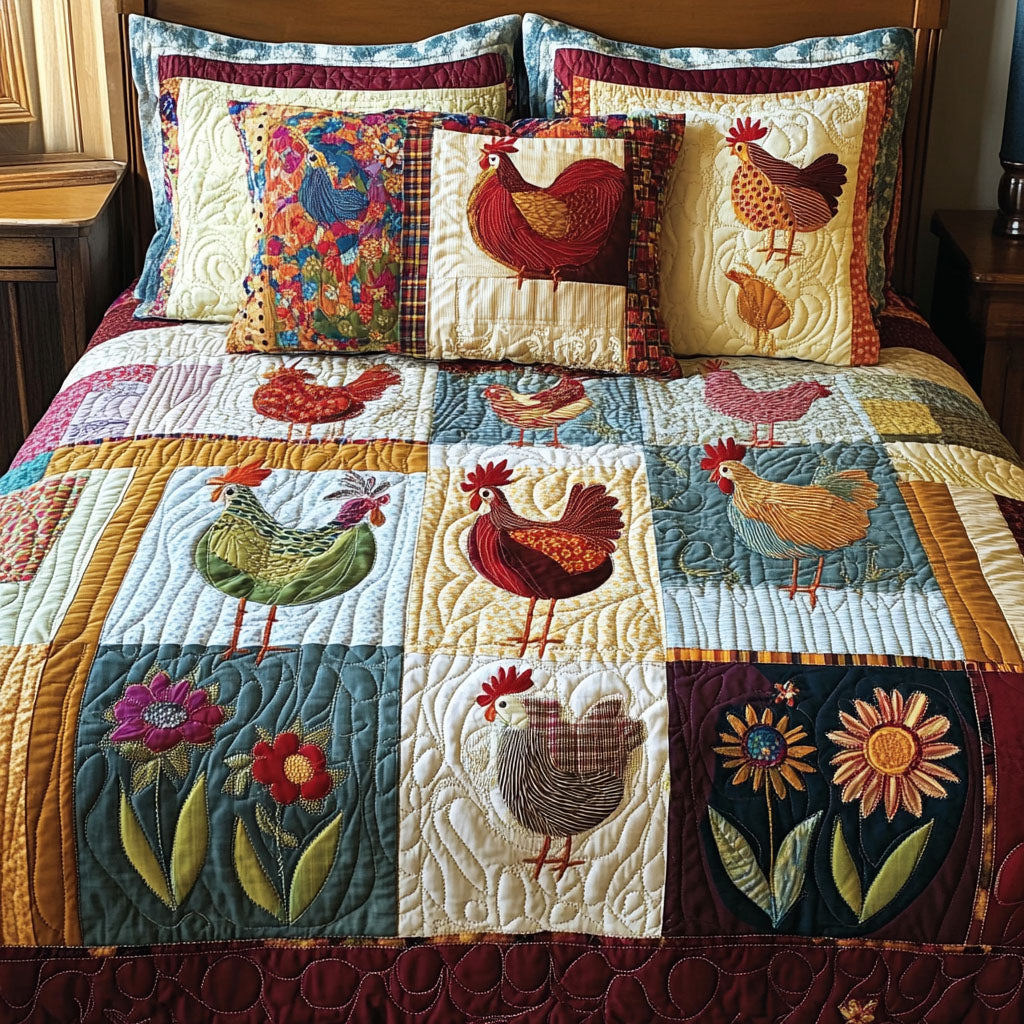 Chick Parade Quilted Bedding Set Duvet Cover Merch Chicken Throw Blanket Chick Parade Quilted Bedding Set Duvet Cover Merch Chicken Throw Blanket