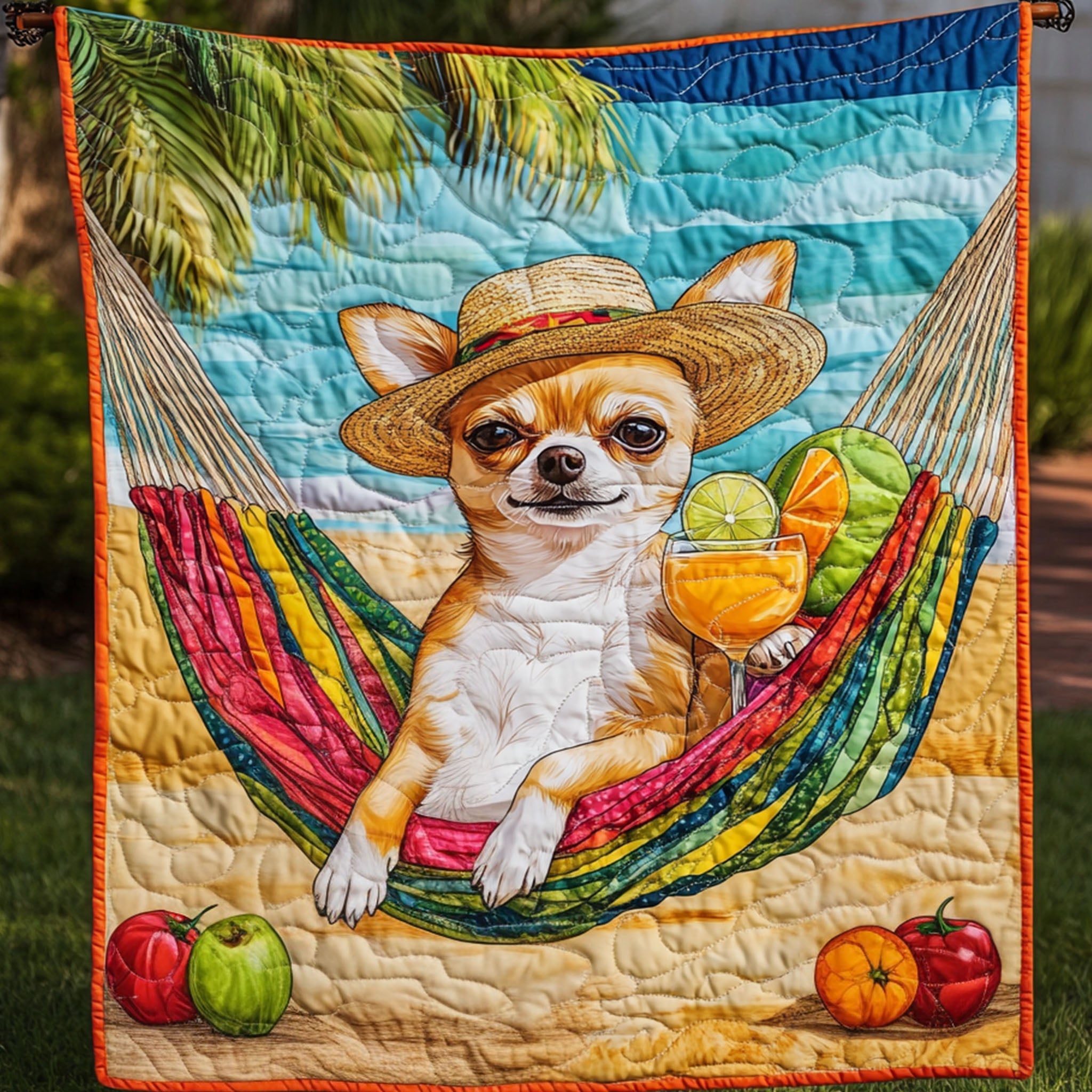 Chillin Time Quilted Blanket Cute Colorful Blanket Chihuahua Mom Gifts Chillin Time Quilted Blanket Cute Colorful Blanket Chihuahua Mom Gifts