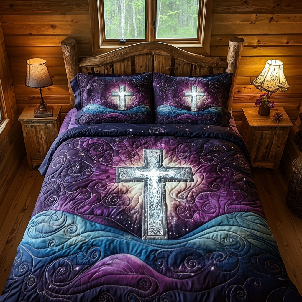Christian Cross Grace Quilted Bedding Set Duvet Cover Merch Christian Christmas Gifts Christian Cross Grace Quilted Bedding Set Duvet Cover Merch Christian Christmas Gifts