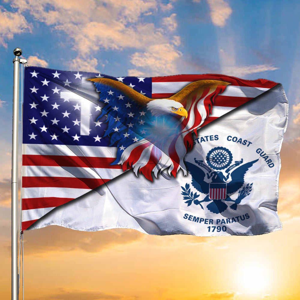 Christian Eagle US Coast Guard Flag USCG American Flag Pride Military Patriotic Garden Decor Christian Eagle US Coast Guard Flag USCG American Flag Pride Military Patriotic Garden Decor