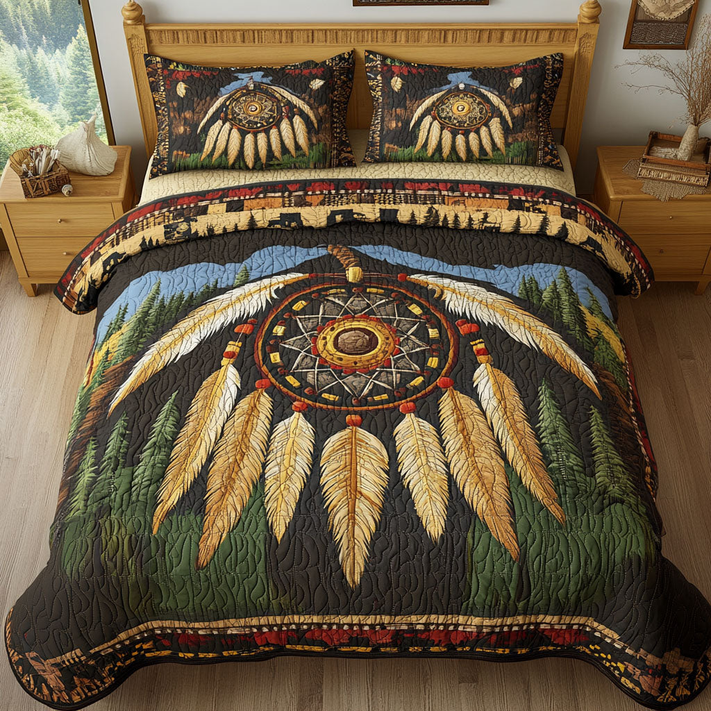 Circle of Peace Quilted Bedding Set Duvet Cover Merch Native American Gifts For Mother's Day