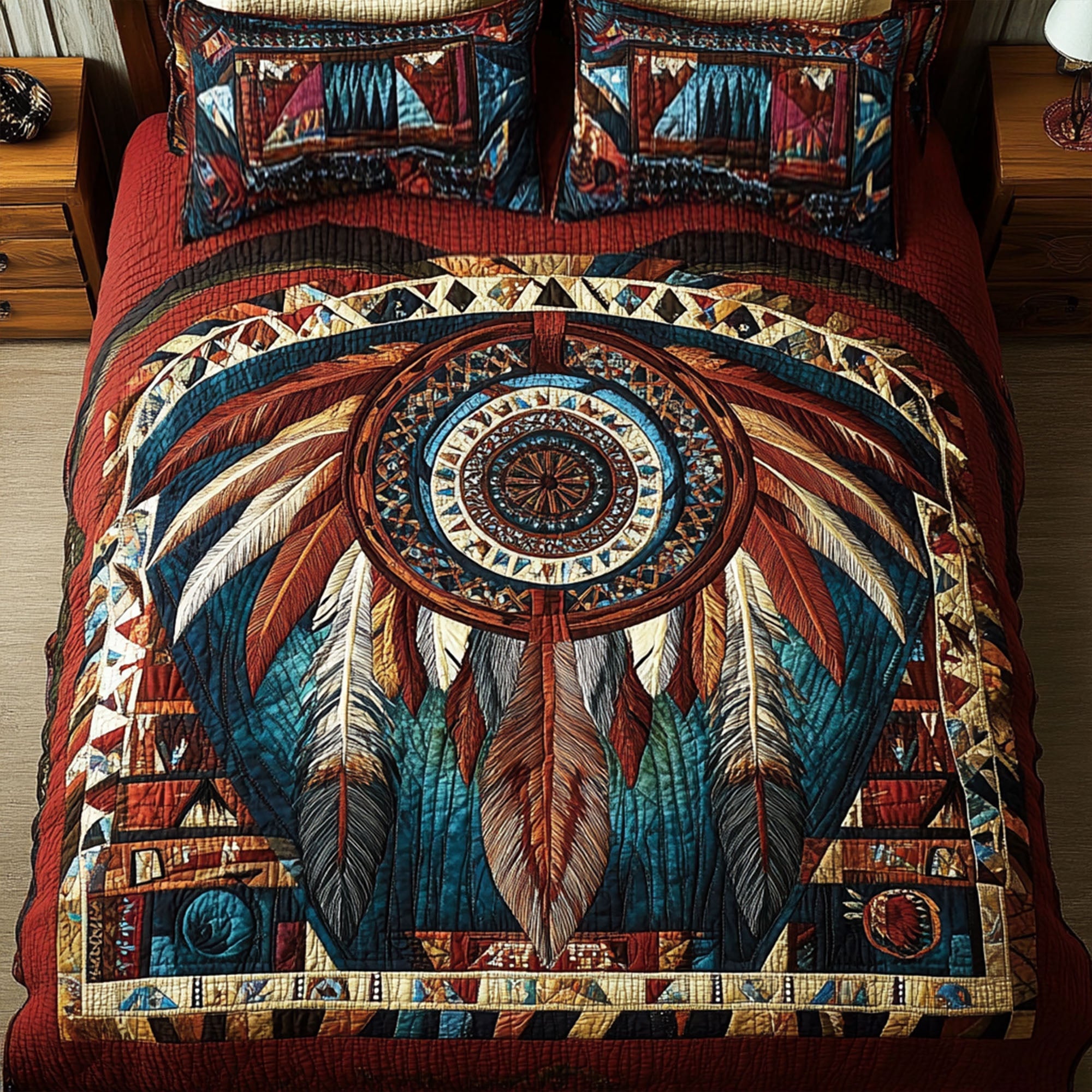 Circle of Spirits Quilted Bedding Set Duvet Cover Merch Native American Dad Birthday Gifts Circle of Spirits Quilted Bedding Set Duvet Cover Merch Native American Dad Birthday Gifts