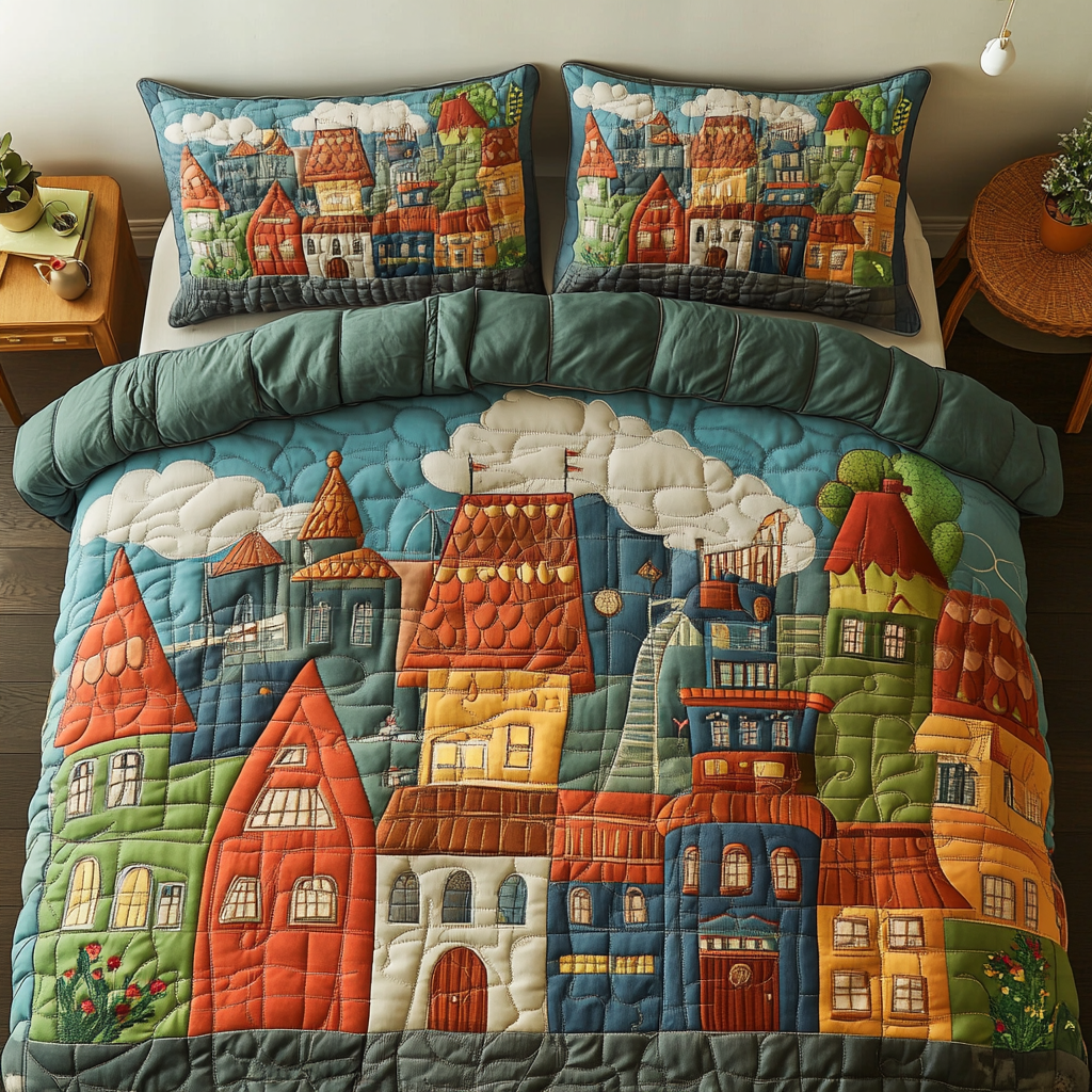 Cityscape Dream Quilted Bedding Set Duvet Cover Bedspreads Xmas Gift For Brother In Law Cityscape Dream Quilted Bedding Set Duvet Cover Bedspreads Xmas Gift For Brother In Law