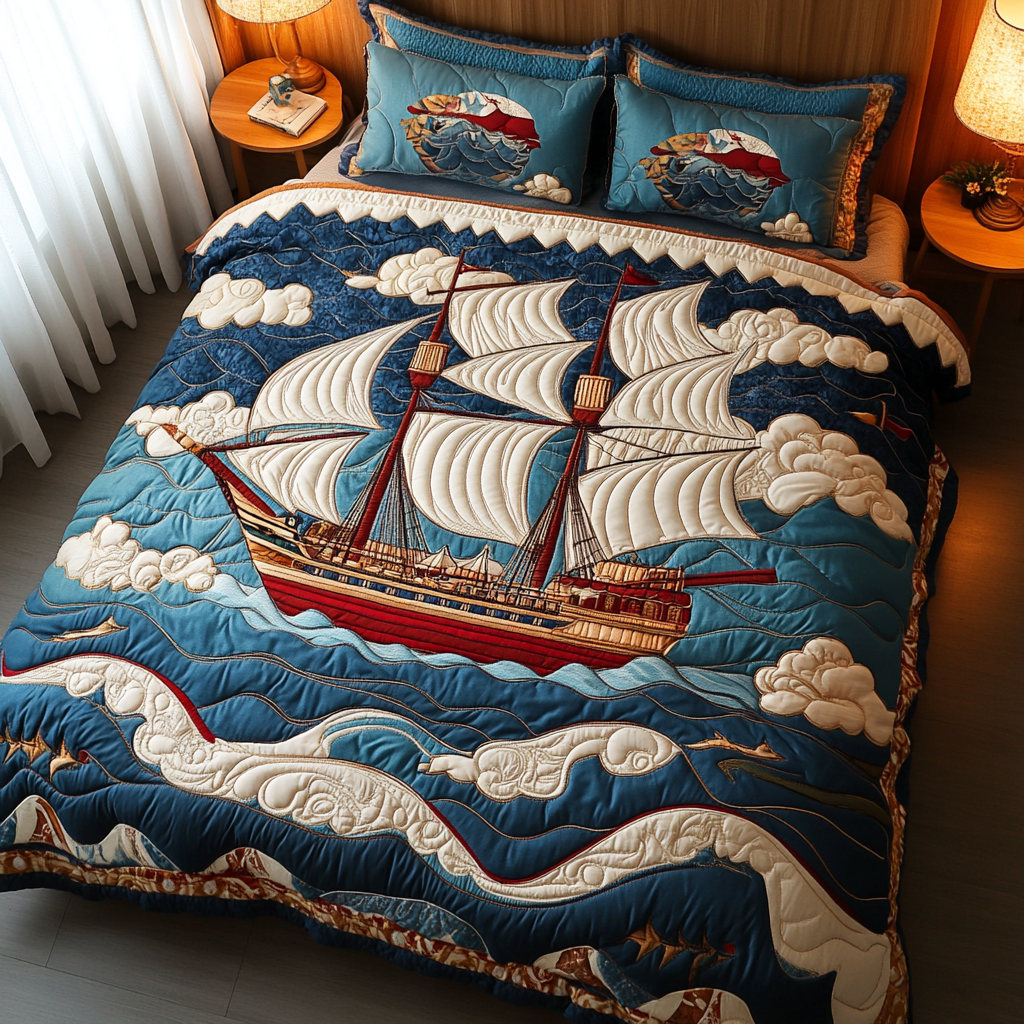 Classic Sailboat Quilted Bedding Set Duvet Cover Bedspreads Gifts For People With Sailboats Classic Sailboat Quilted Bedding Set Duvet Cover Bedspreads Gifts For People With Sailboats