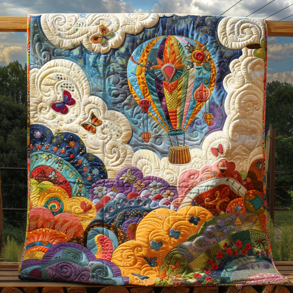 Cloudy Balloon Quilted Blanket Cute Throw Blanket Father In Law Christmas Gift Cloudy Balloon Quilted Blanket Cute Throw Blanket Father In Law Christmas Gift