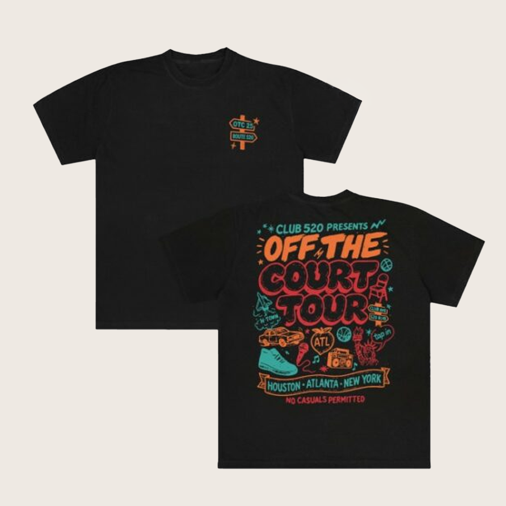 Club 520 Merch Off The Court Tour T-Shirt Basketball Enthusiast Gifts Club 520 Merch Off The Court Tour T-Shirt Basketball Enthusiast Gifts