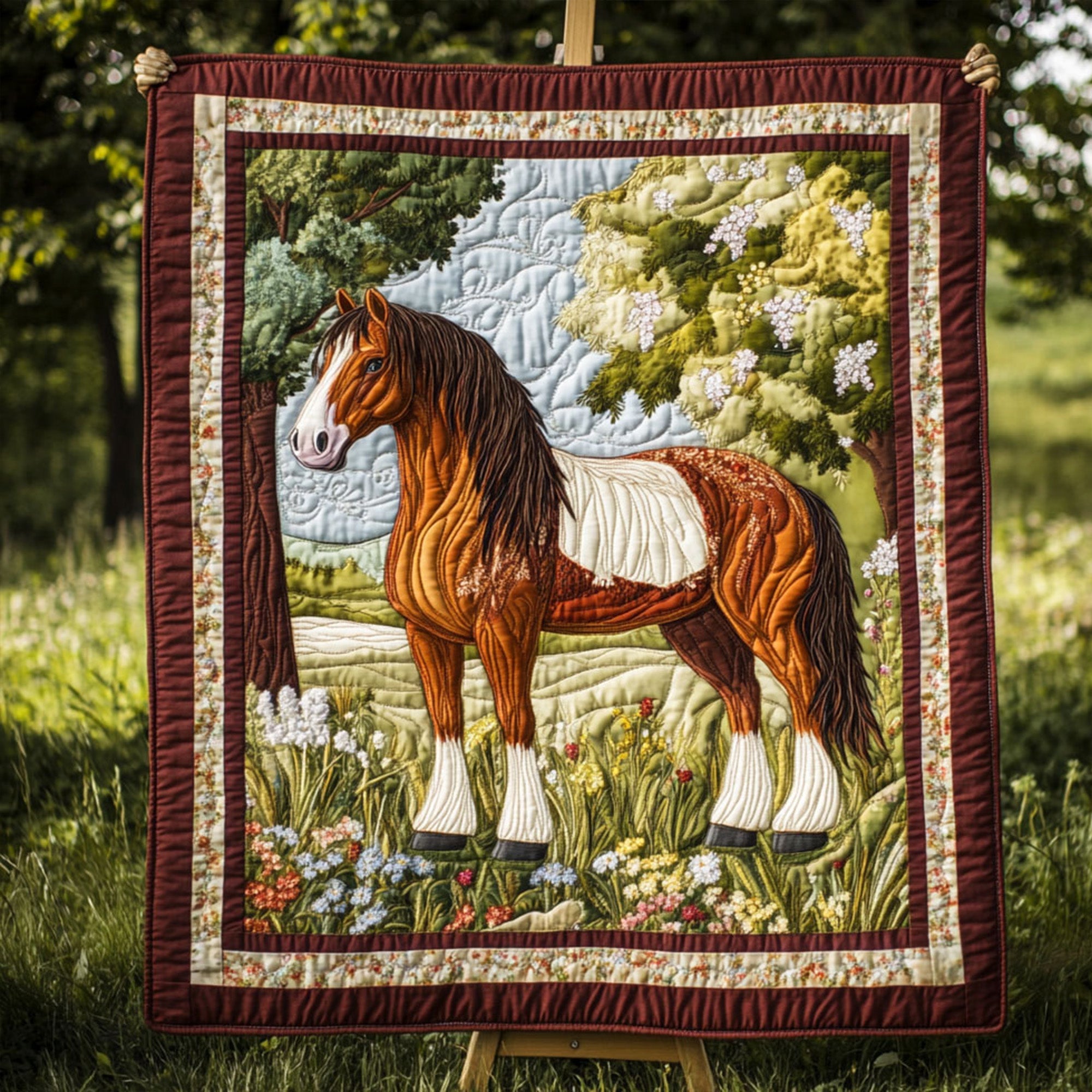 Clydesdale Beauty Quilted Blanket Cute Throw Blanket Best Gifts For Horse Riders Clydesdale Beauty Quilted Blanket Cute Throw Blanket Best Gifts For Horse Riders