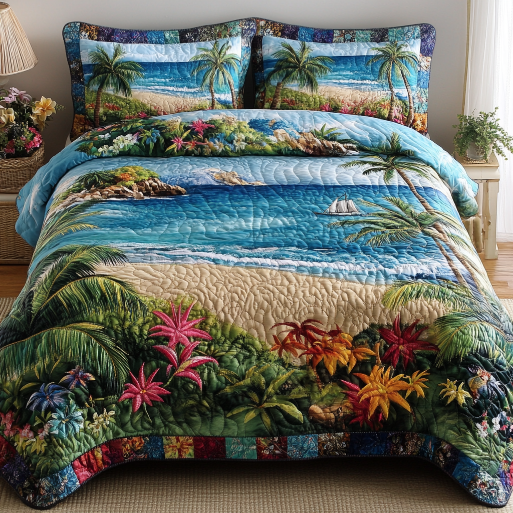 Coastal Chill Quilted Bedding Set Duvet Cover Bed Sheet Set Cool Beach Gifts Coastal Chill Quilted Bedding Set Duvet Cover Bed Sheet Set Cool Beach Gifts
