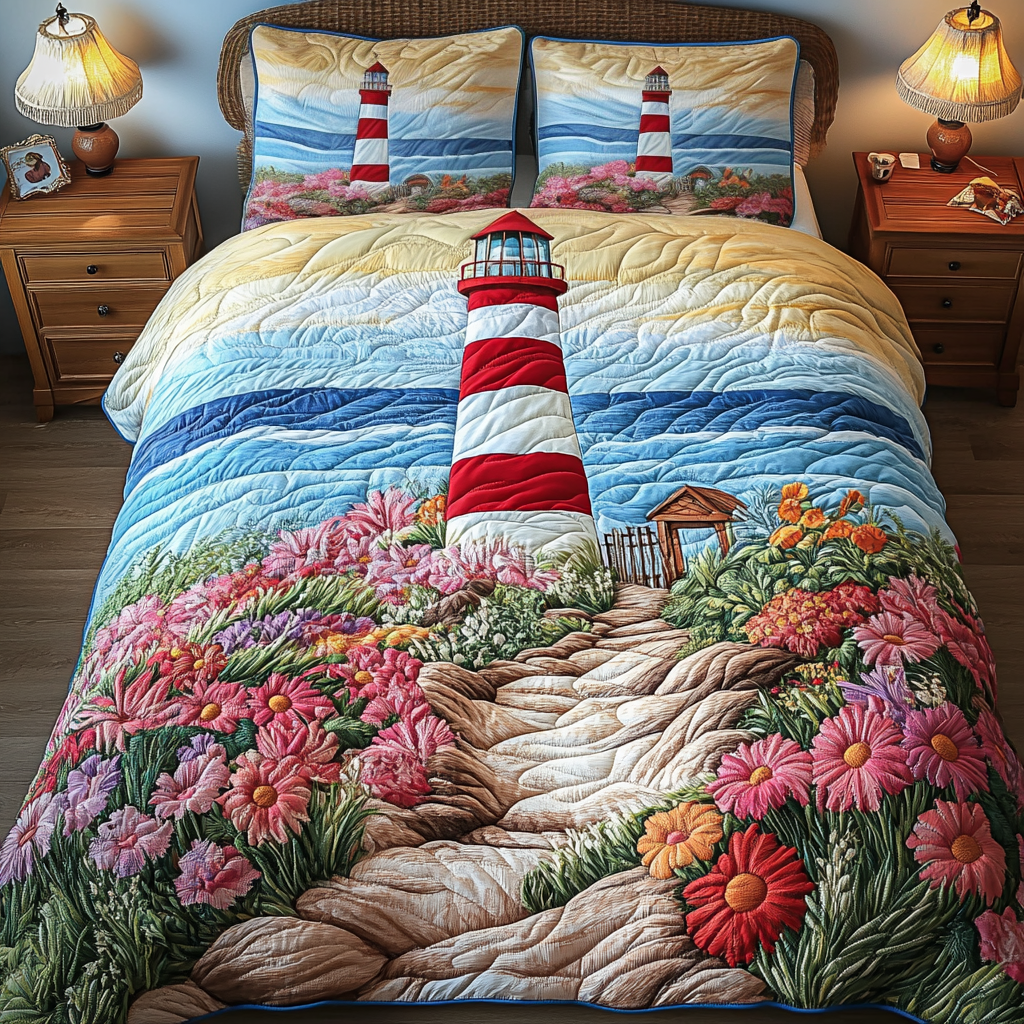Coastal Serenity Quilted Bedding Set Duvet Cover Bedspread Unique Lighthouse Gifts Coastal Serenity Quilted Bedding Set Duvet Cover Bedspread Unique Lighthouse Gifts