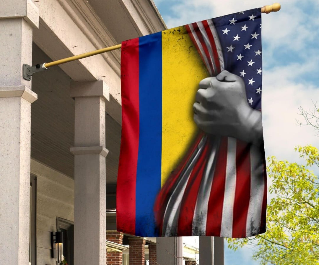 Colombian Flag With American Flag Vintage Old Retro Colombia Flag For Sale Colombian Flag With American Flag Vintage Old Retro Colombia Flag For Sale