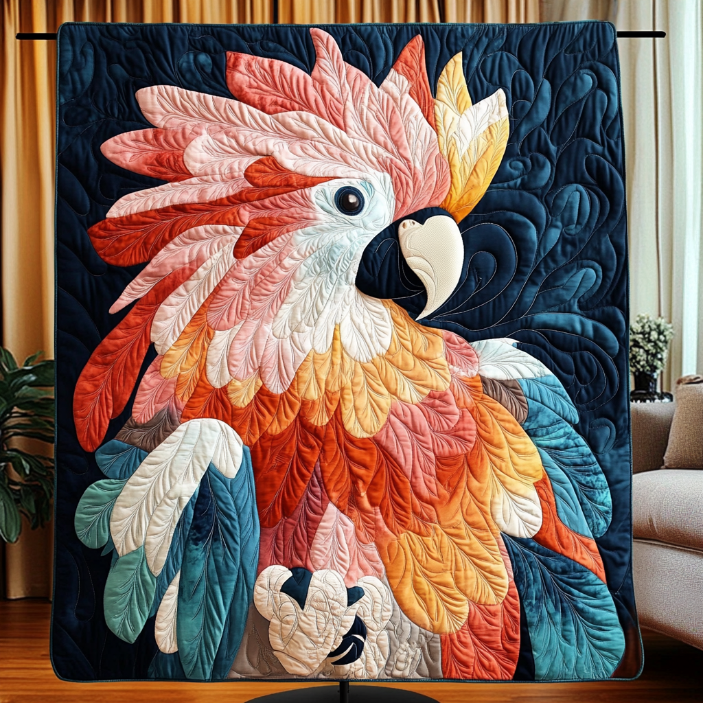 Color Soar Quilted Blanket Cute Throw Blanket Cockatoo Themed Gifts Color Soar Quilted Blanket Cute Throw Blanket Cockatoo Themed Gifts