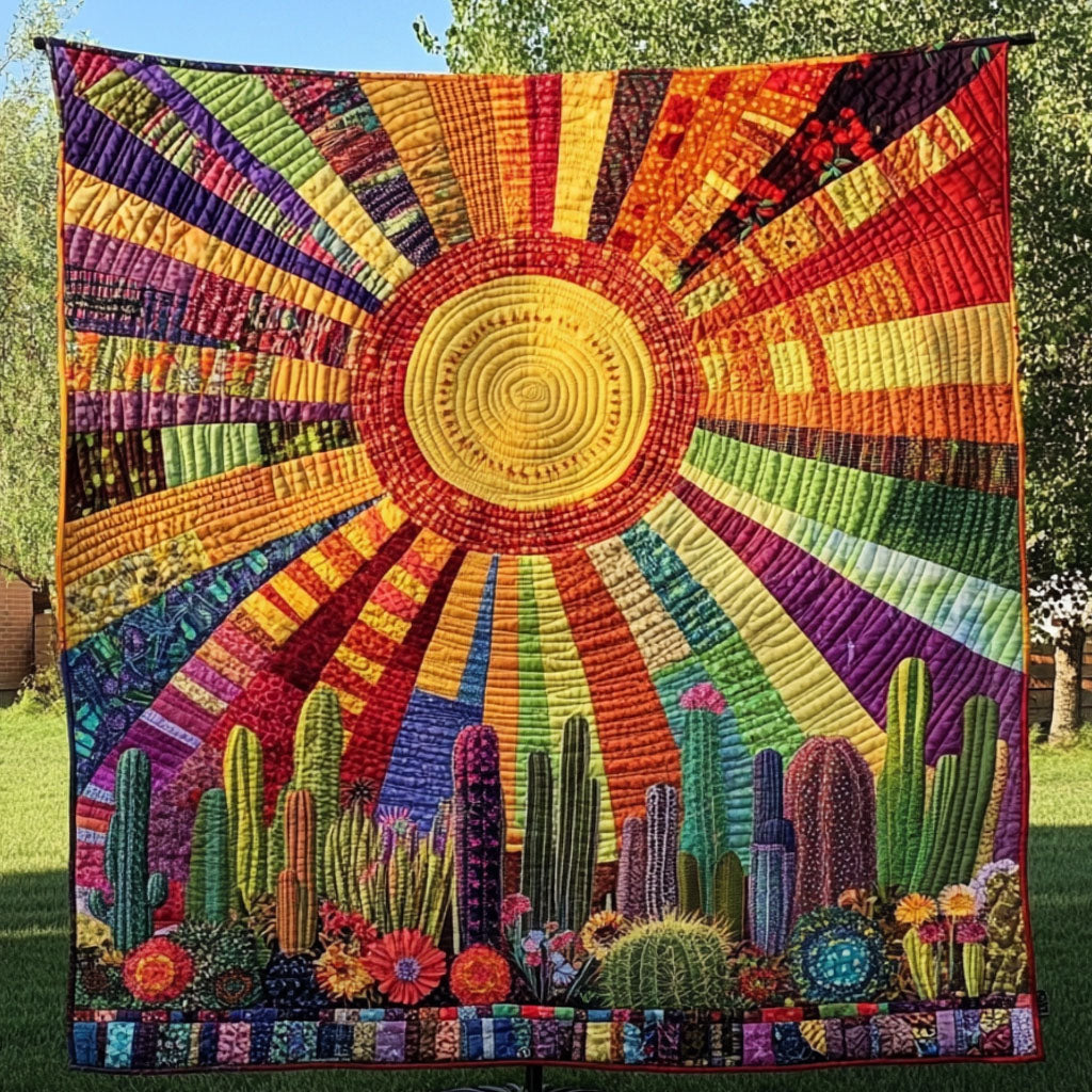 Colorful Cactus Rays Quilted Blanket Cute Colorful Blanket Best Unique Cactus Gifts Shunshine Colorful Cactus Rays Quilted Blanket Cute Colorful Blanket Best Unique Cactus Gifts Shunshine
