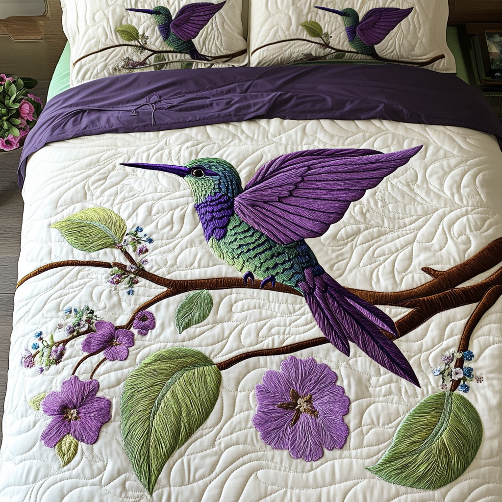 Colorful Hummingbird Quilted Bedding Set Duvet Cover Bedspread Awesome Gifts For Hummingbird Lovers Colorful Hummingbird Quilted Bedding Set Duvet Cover Bedspread Awesome Gifts For Hummingbird Lovers
