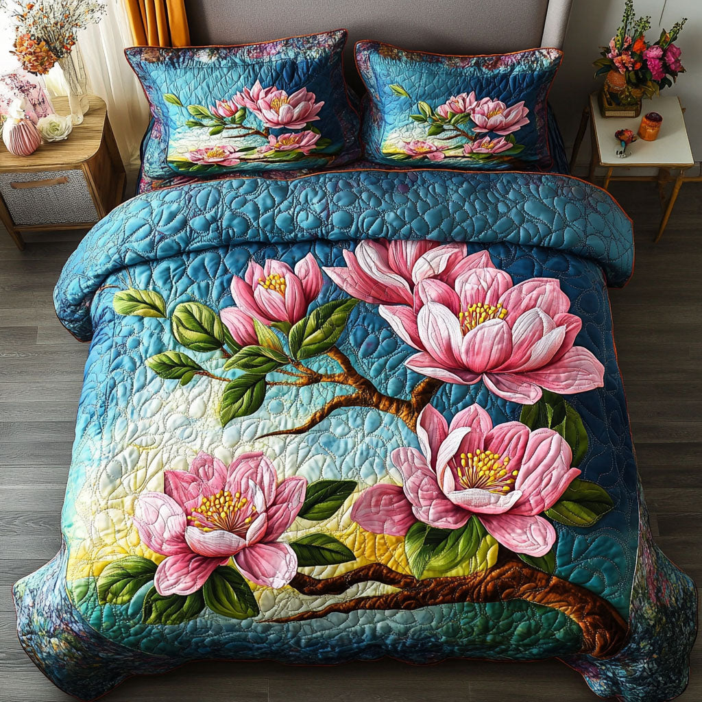 Colorful Magnolia Garden Quilted Bedding Set Duvet Cover Bed Sheet Set Magnolia Gifts For The Flower Lover Colorful Magnolia Garden Quilted Bedding Set Duvet Cover Bed Sheet Set Magnolia Gifts For The Flower Lover