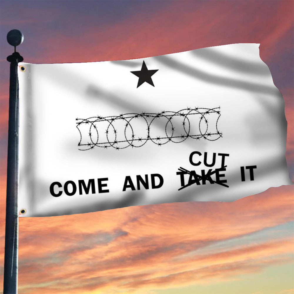 Come And Cut It Barbed Wire Flag I Stand With Texas Flag House Decor Come And Cut It Barbed Wire Flag I Stand With Texas Flag House Decor