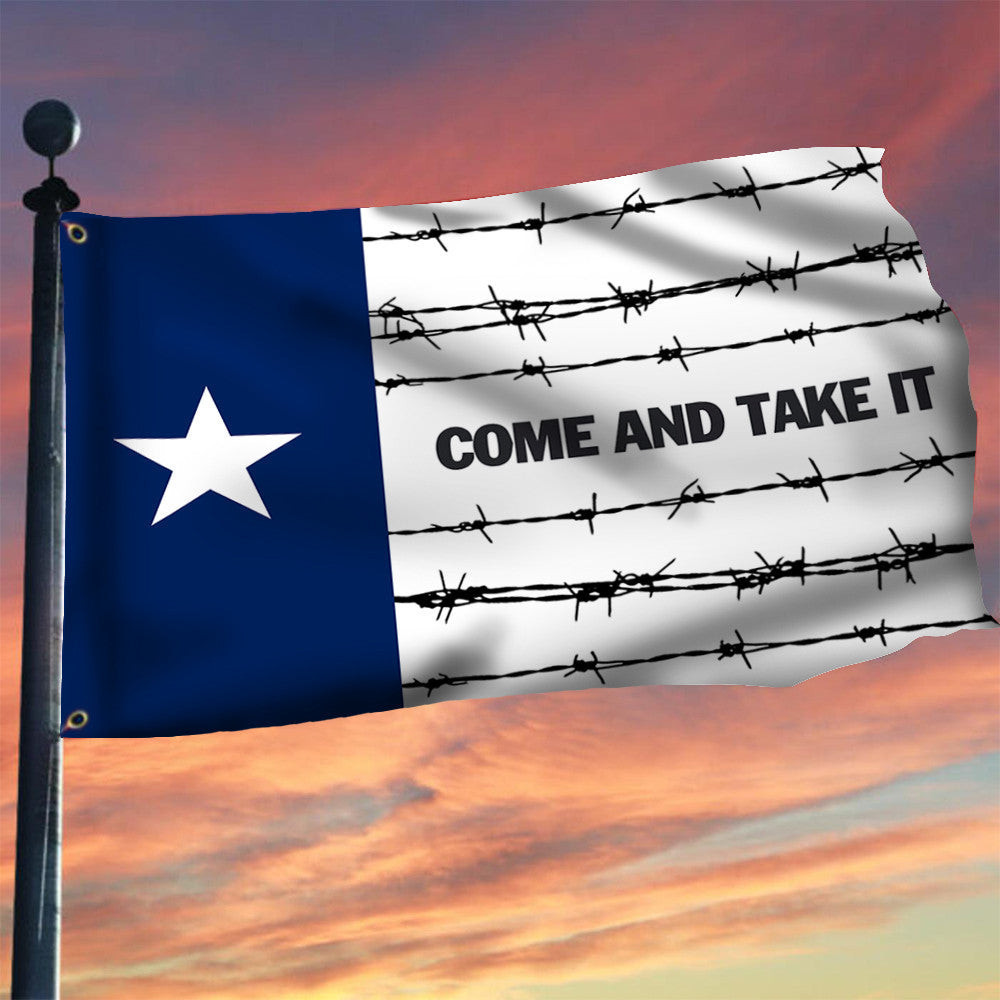 Come And Take It Barbed Wire Flag I Stand With Texas Flag MAGA Merch Come And Take It Barbed Wire Flag I Stand With Texas Flag MAGA Merch