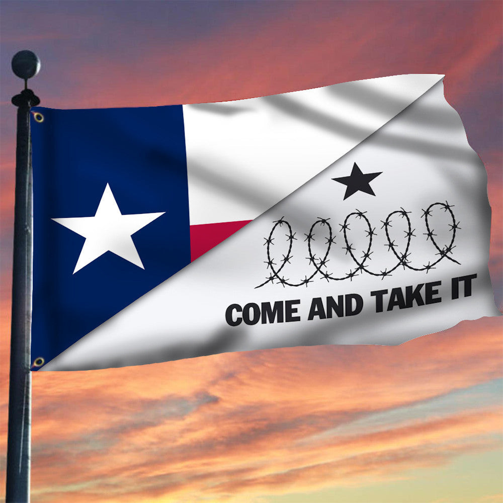 Come And Take It Razor Wire Flag Texas Flag Come And Take It Razor Wire Flag Texas Flag
