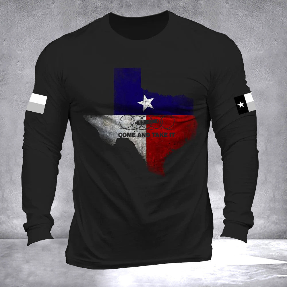 Come And Take It Razor Wire Long Sleeve Shirt I Stand With Texas Support Clothing Come And Take It Razor Wire Long Sleeve Shirt I Stand With Texas Support Clothing