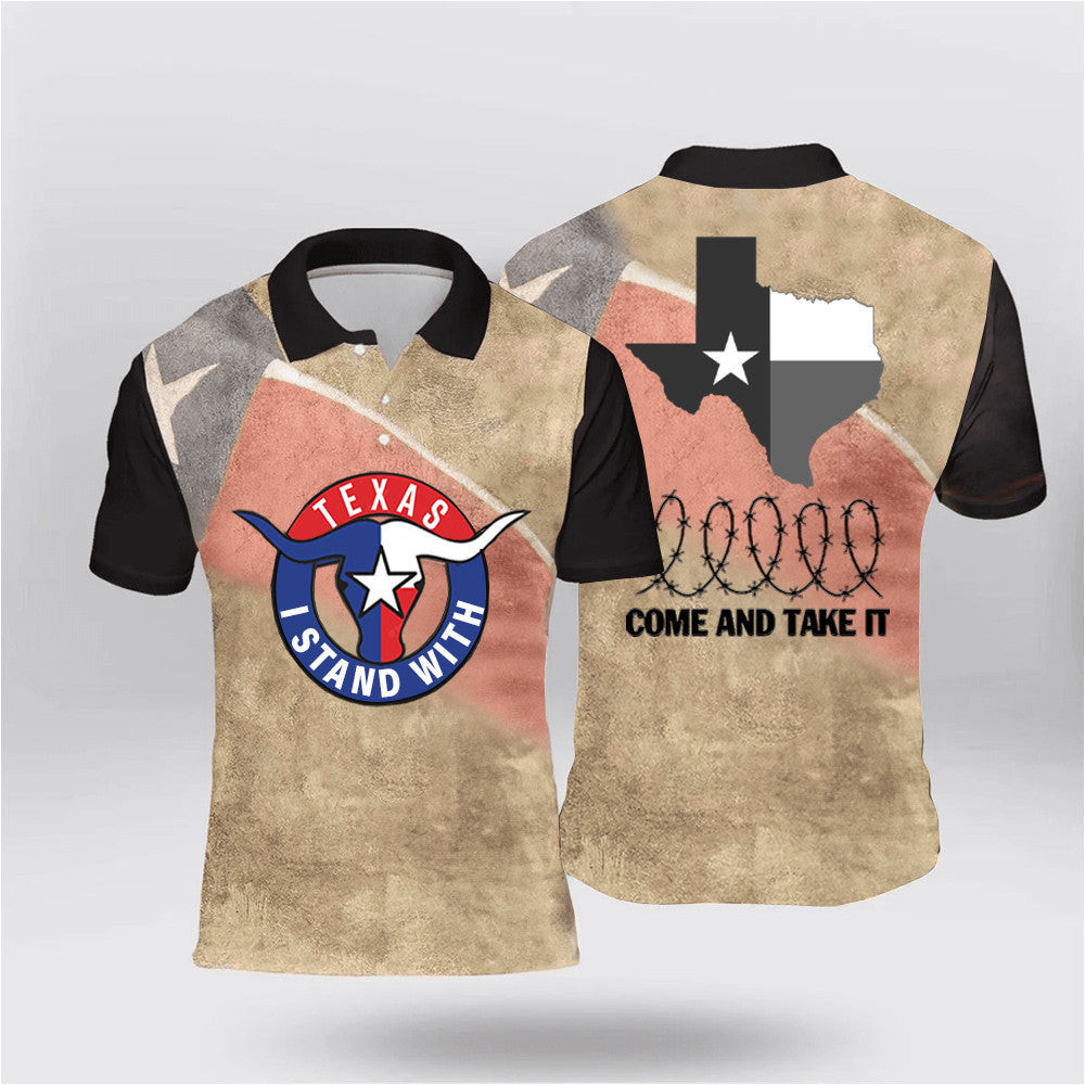 Come And Take It Razor Wire Polo Shirt I Stand With Texas Golf Shirt Come And Take It Razor Wire Polo Shirt I Stand With Texas Golf Shirt