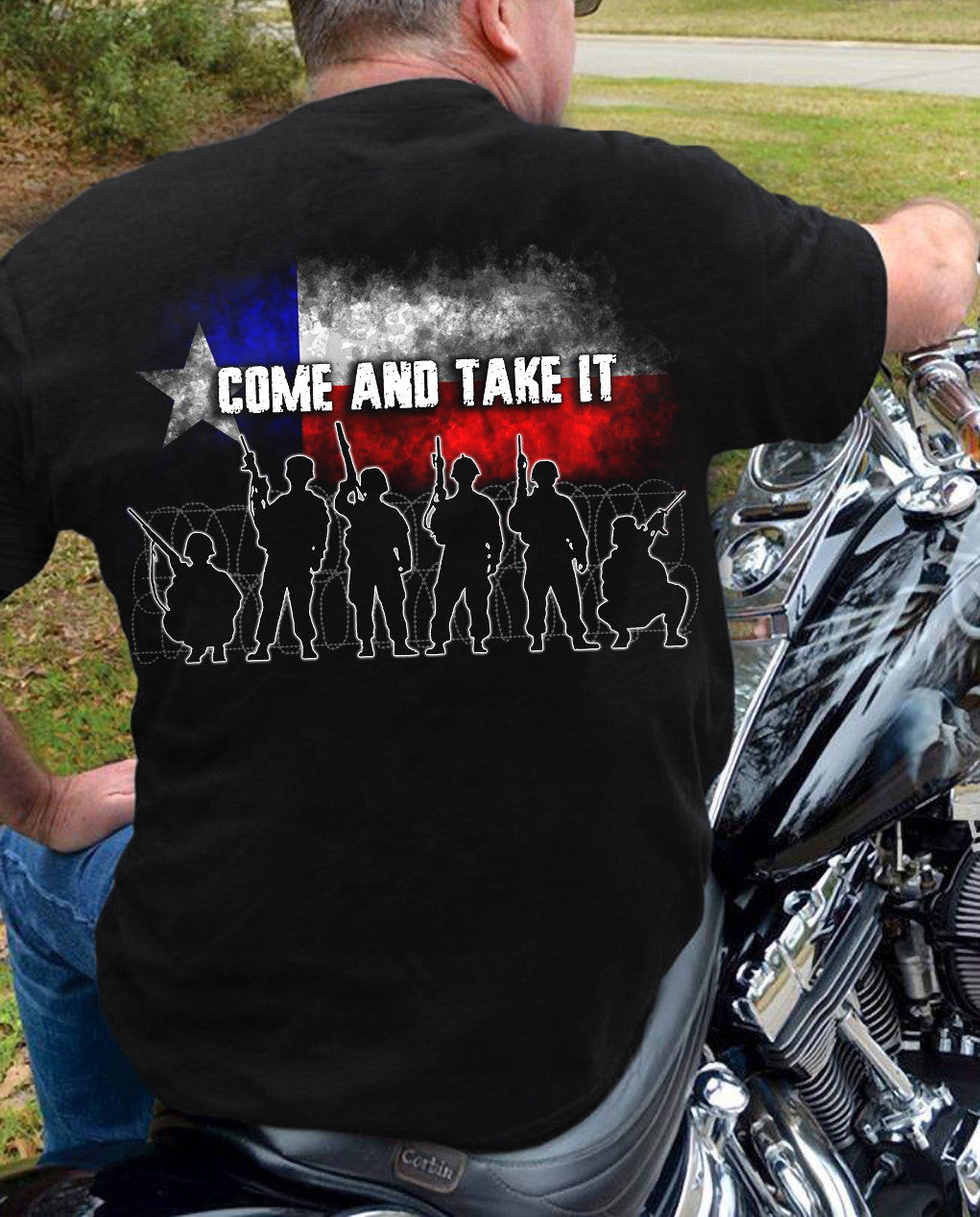 Come Take It Barbed Wire Texas Shirt Soldier With Guns Protect Our Texas T-Shirt Come Take It Barbed Wire Texas Shirt Soldier With Guns Protect Our Texas T-Shirt