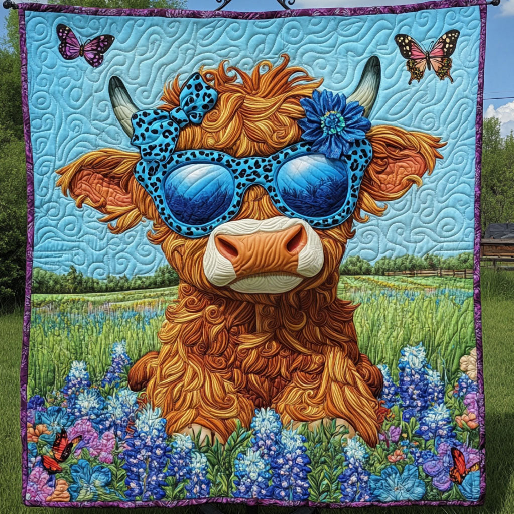 Cool Cow Vibes Quilted Blanket Cute Throw Blanket Farm Highland Cattle Gifts Cool Cow Vibes Quilted Blanket Cute Throw Blanket Farm Highland Cattle Gifts