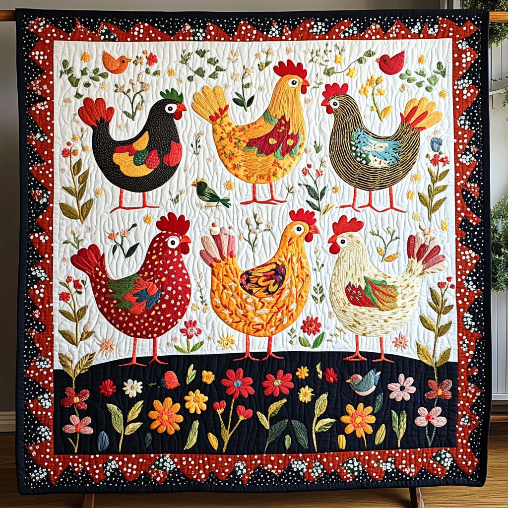 Coop Comfort Quilted Blanket Cute Colorful Blanket Gifts For People Who Own Chickens Coop Comfort Quilted Blanket Cute Colorful Blanket Gifts For People Who Own Chickens
