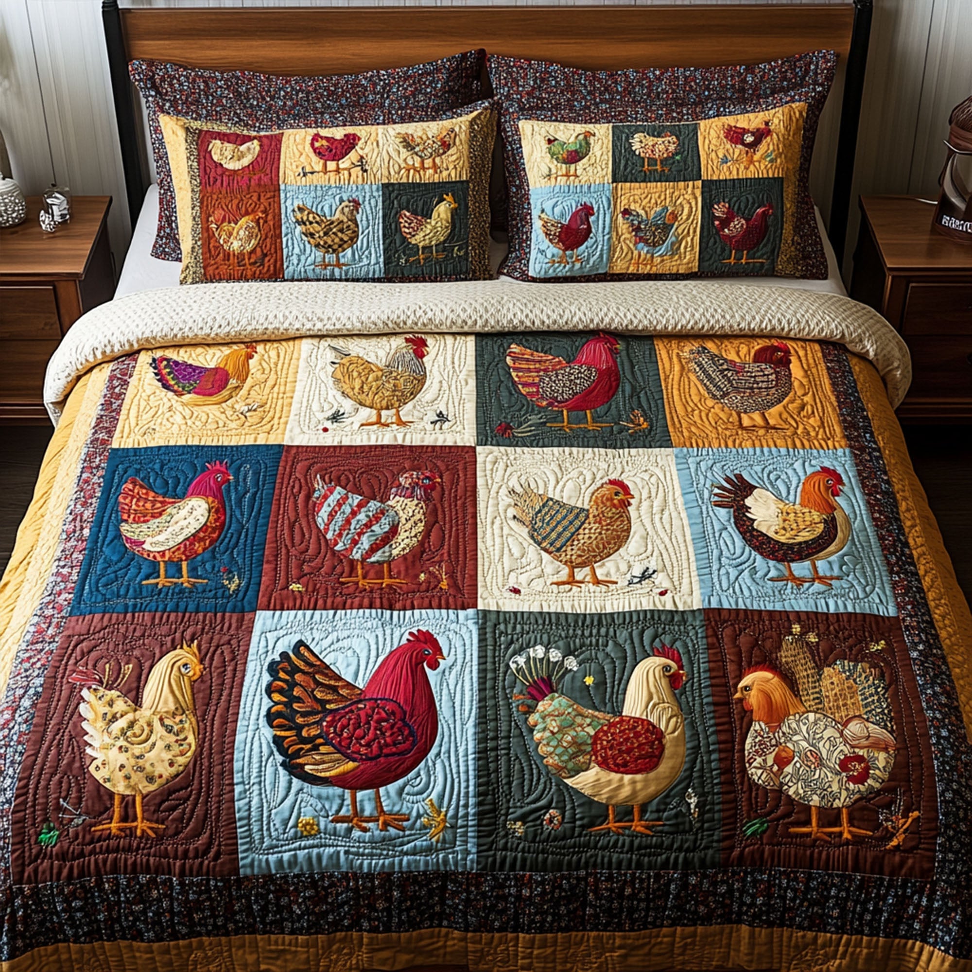 Coop Couture Quilted Bedding Set Duvet Cover Merch Gift Ideas For Chicken Owners Coop Couture Quilted Bedding Set Duvet Cover Merch Gift Ideas For Chicken Owners