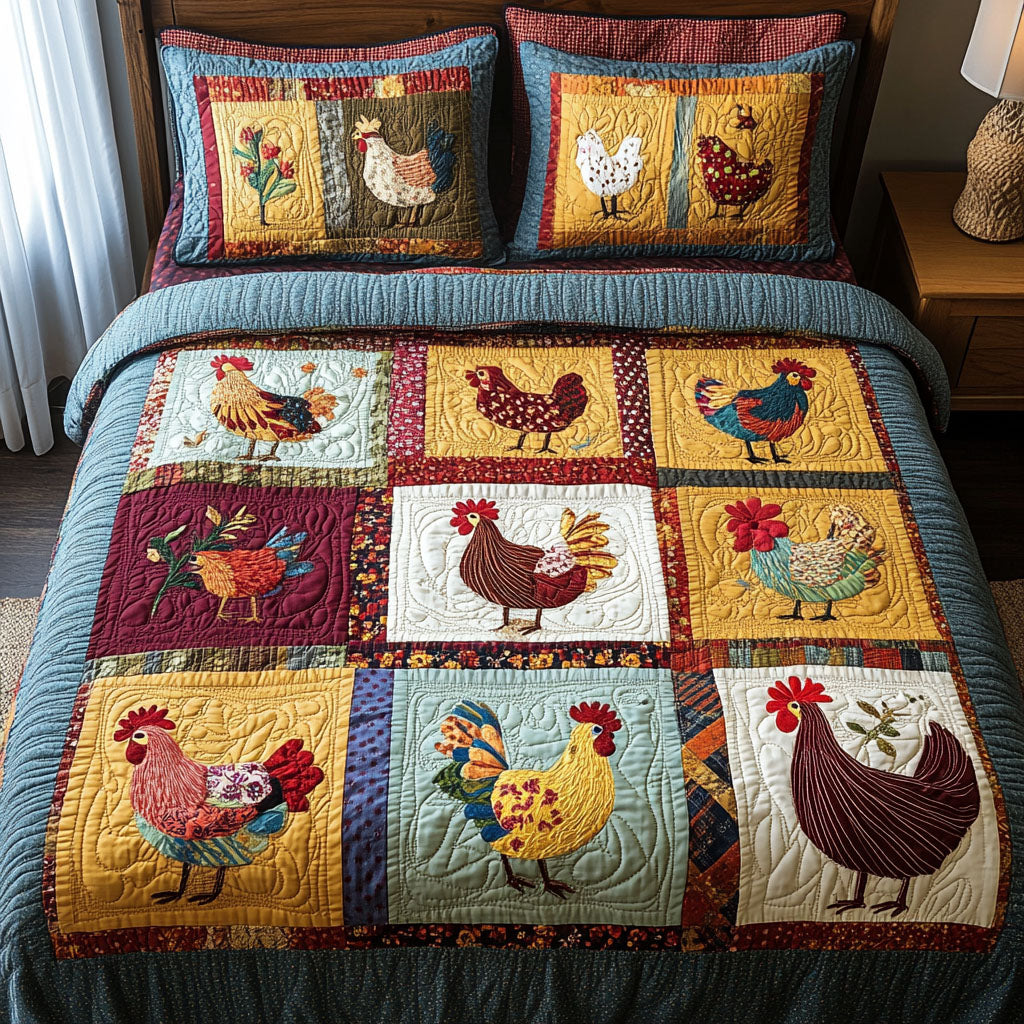 Coop Tales Quilted Bedding Set Duvet Cover Merch Gift Ideas For Chicken Lovers Coop Tales Quilted Bedding Set Duvet Cover Merch Gift Ideas For Chicken Lovers