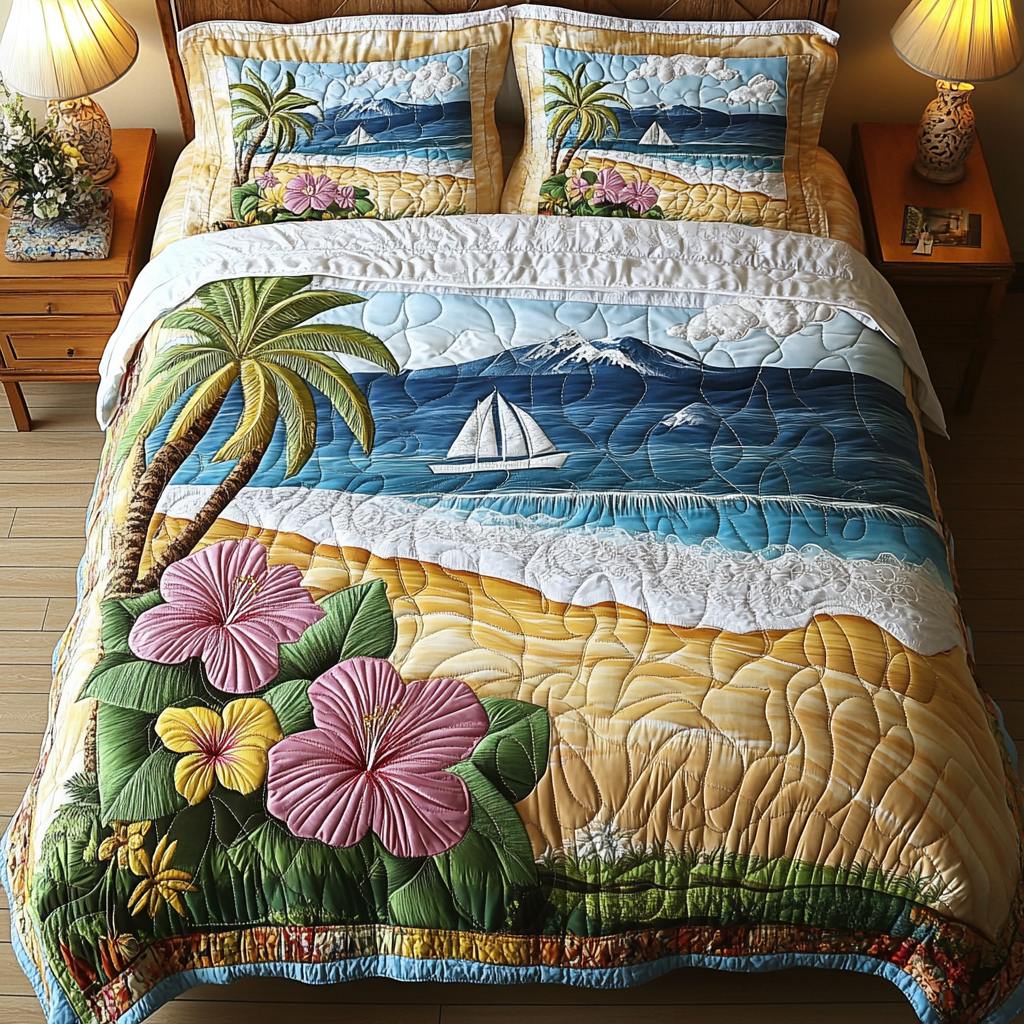 Coral Tide Quilted Bedding Set Duvet Cover Bedspreads Beach Lover Gifts For Him Coral Tide Quilted Bedding Set Duvet Cover Bedspreads Beach Lover Gifts For Him
