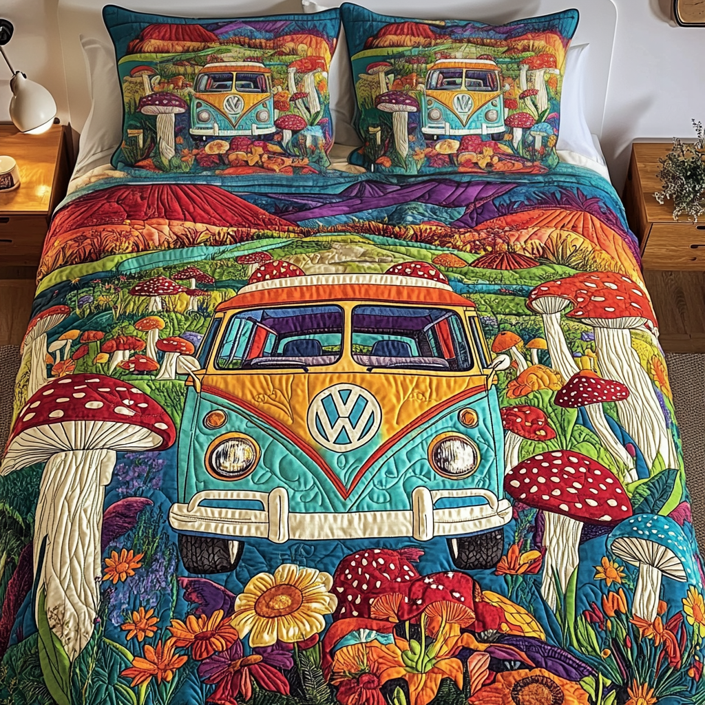 Cosmic Camper Quilted Bedding Set Duvet Cover Bedspreads Best Gifts For The Hippie In Your Life Cosmic Camper Quilted Bedding Set Duvet Cover Bedspreads Best Gifts For The Hippie In Your Life
